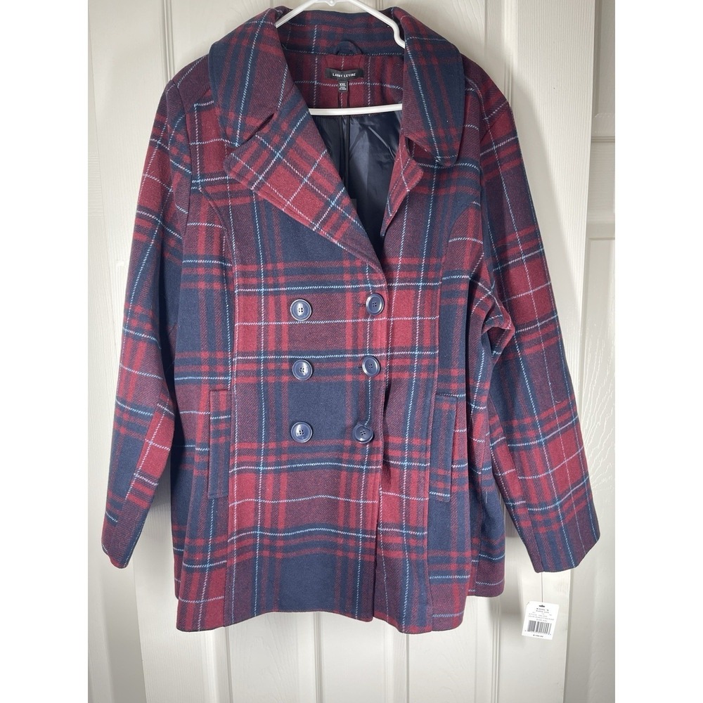 Larry Levine Blazer Women Sz XXL NWT Plaid Jacket Kohls Ret. $100 Work Academic